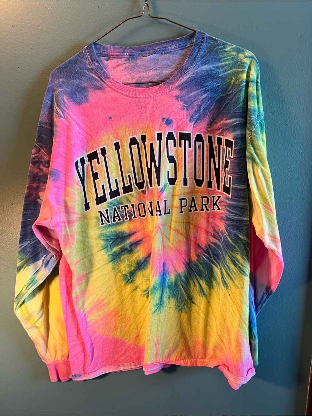 Yellowstone National Park Tye-Dye Long Sleeve Tshirt